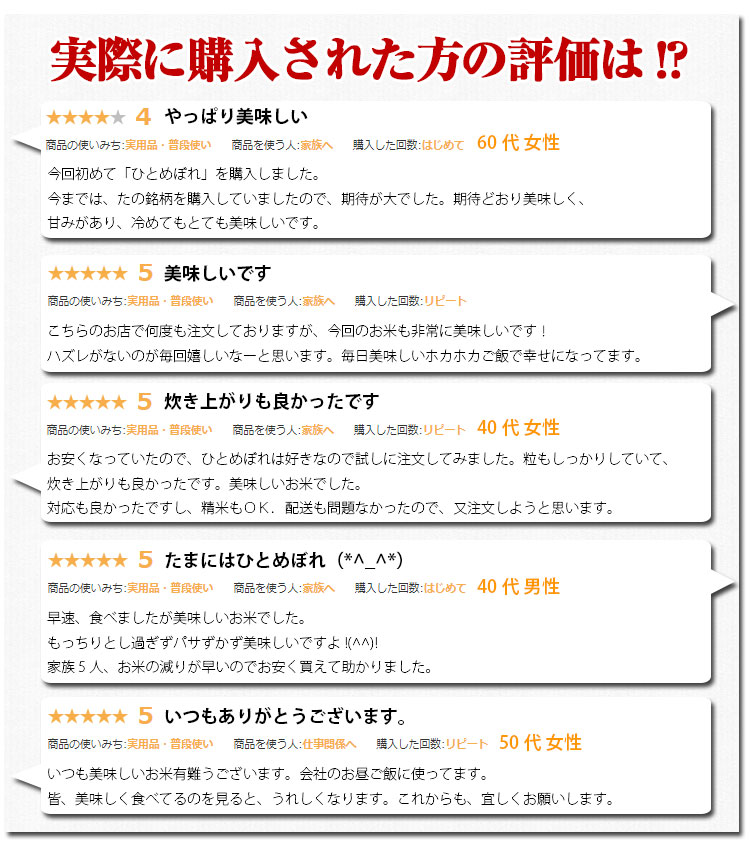 レビューお客様からこんなお声を頂いています